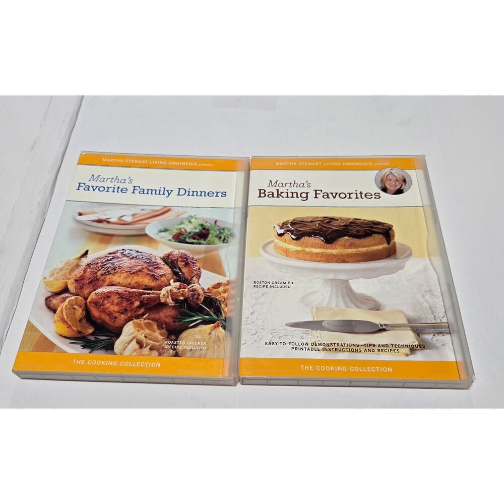Martha Stewart The Cooking Collection DVD Lot Baking Favorites Family Dinners